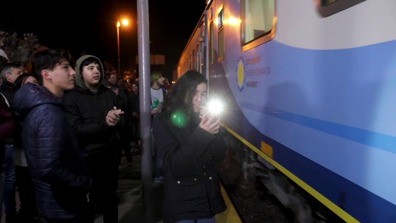 Llegada del tren a Alberti ferrocarril urquiza