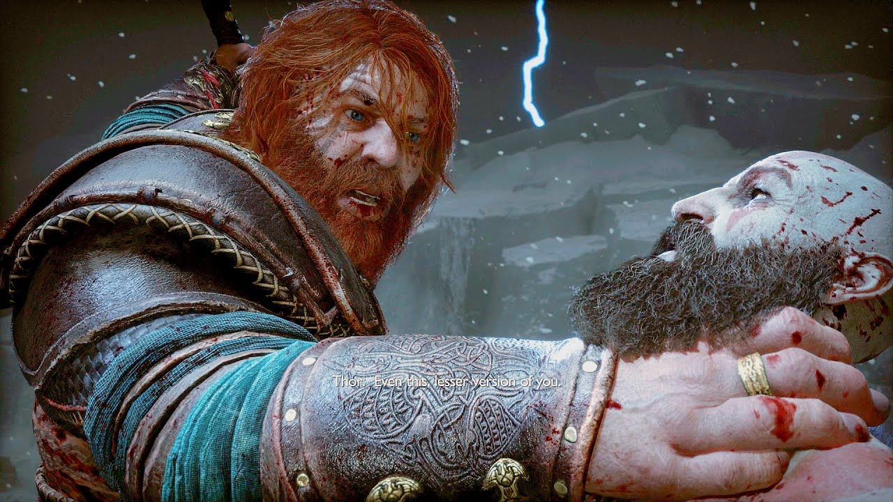 God Of War Ragnarok (PS5) KRATOS Vs THOR Gameplay Boss Fight & Odin/Ragnarök  Reveal (2022) 