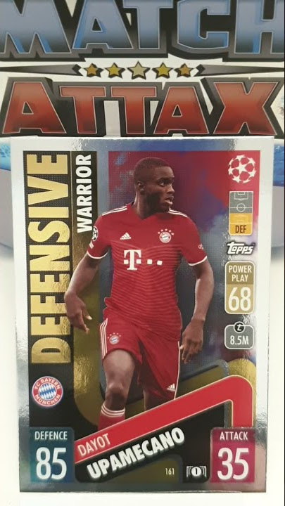 Match Attax 21/22 Defensive Warrior Dayot Upamecano Card No 161 #Shorts
