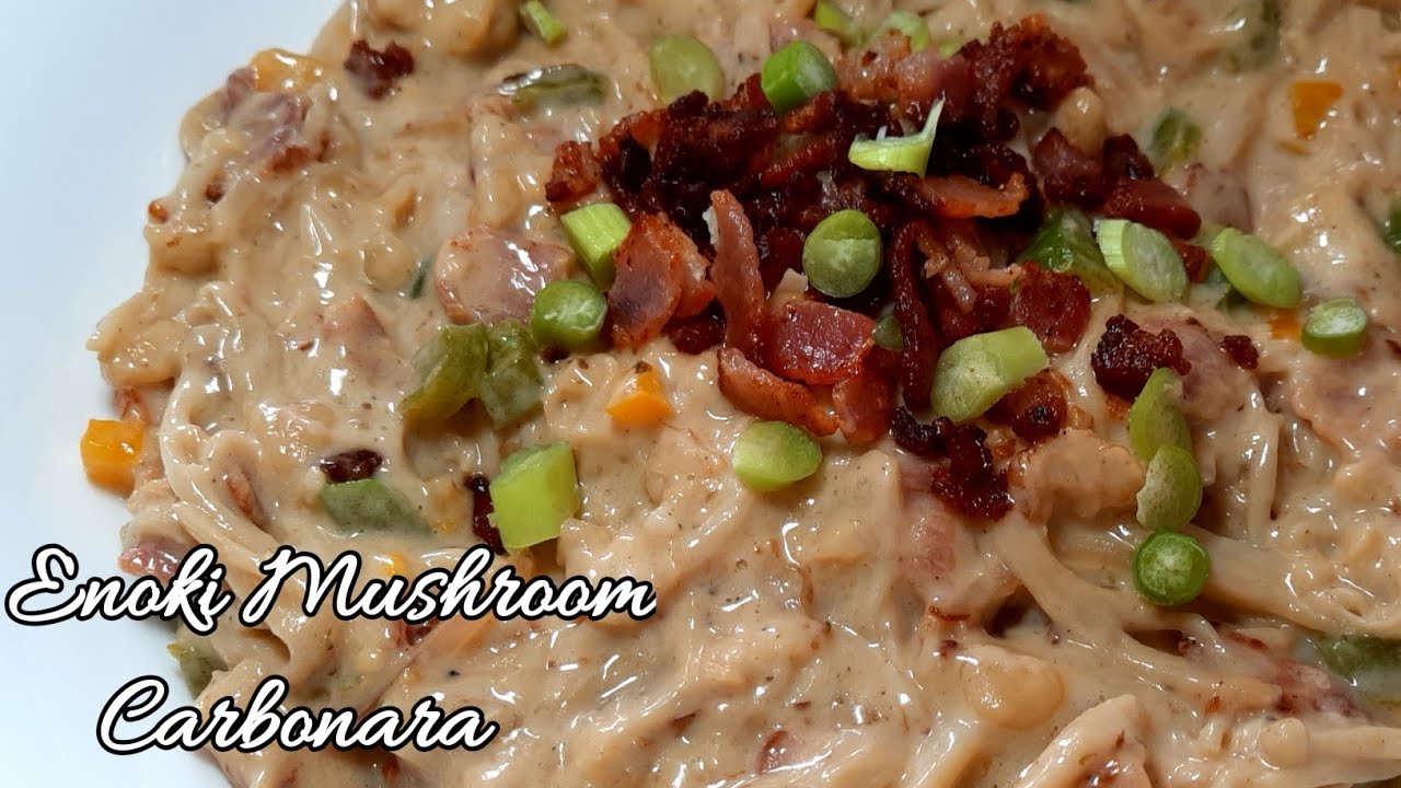 Enoki Mushroom Carbonara (Low Carb) YouTube