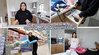 NEW WIFE DUTIES + Organizing The New Bathroom & Tour!!