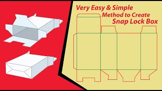 Easiest Method to Create 100% Perfect Snap Lock Box  Packaging / Die Cut / Template