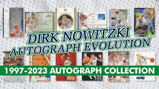 The Evolution of Dirk Nowitzki's Autographs: a collection of autos from 1997-2023
