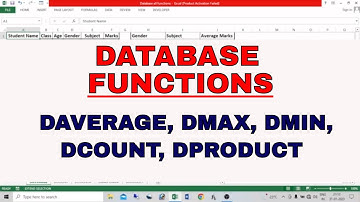 Database All Functions ( DAVERAGE, DMAX, DMIN, DCOUNT, DPRODUCT ) | MS Excel in Hindi