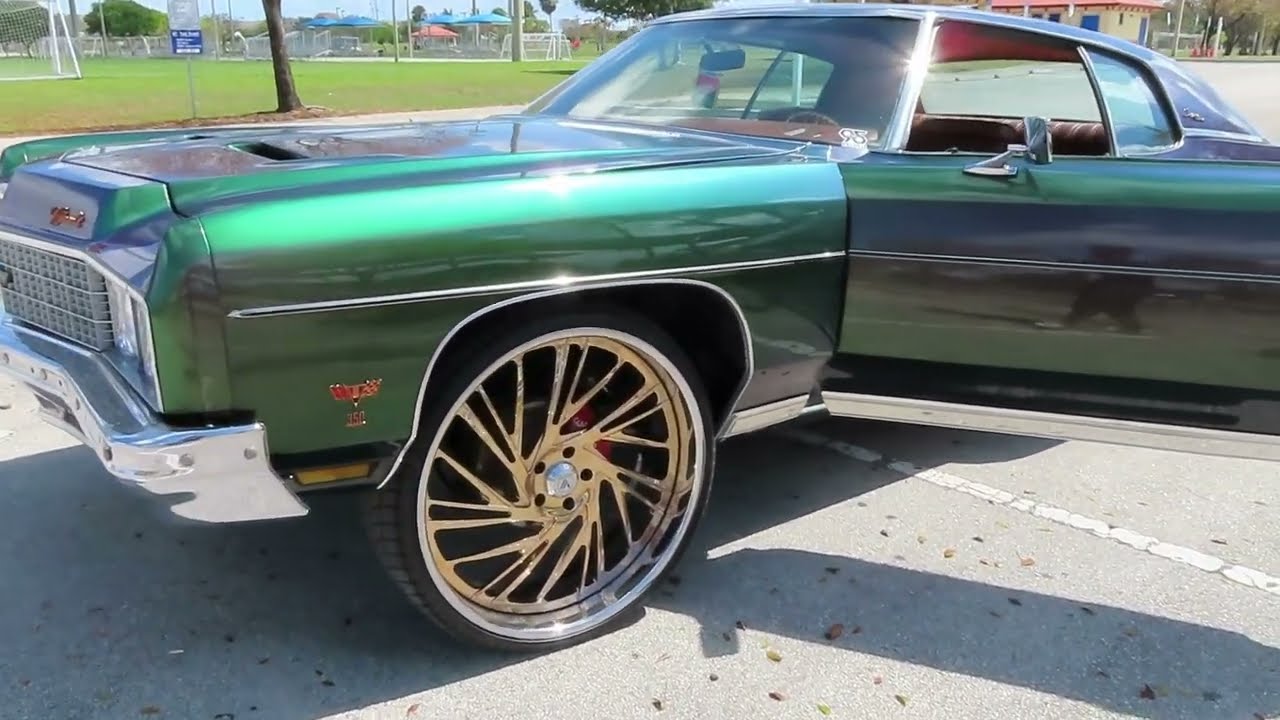 Coach K’s Custom 🎨 1973 Chevrolet Impala on Rose Color 26’ Asanti Wheels