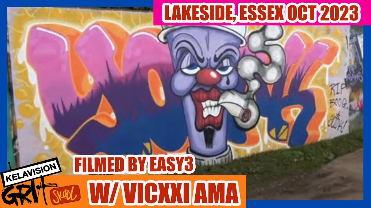 LAKESIDE ESSEX GRAFFITI WALK OCT 2023 //KELAVISION GRIT SCHOOL with VICXXI AMA FILMED BY EASY3