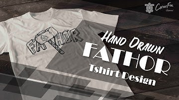 Hand Drawn FATHOR tshirt Design with Procreate   TimeLapse