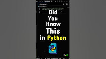 Did You Know This In Python? #python #coding #programming