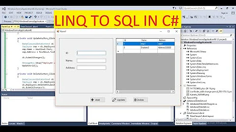 SELECT, INSERT, UPDATE, DELETE using LINQ to SQL in C#