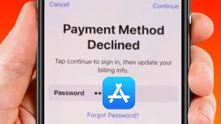 Payment Method Declined Tap Continue to Sign in then update your Billing info | App Store | iOS 17