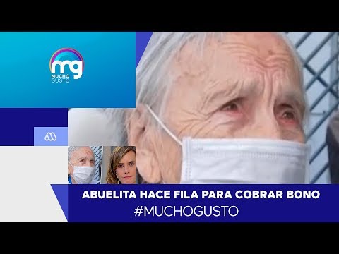 Abuelita de 90 años hace fila para cobrar su pensión - Mucho Gusto 2020