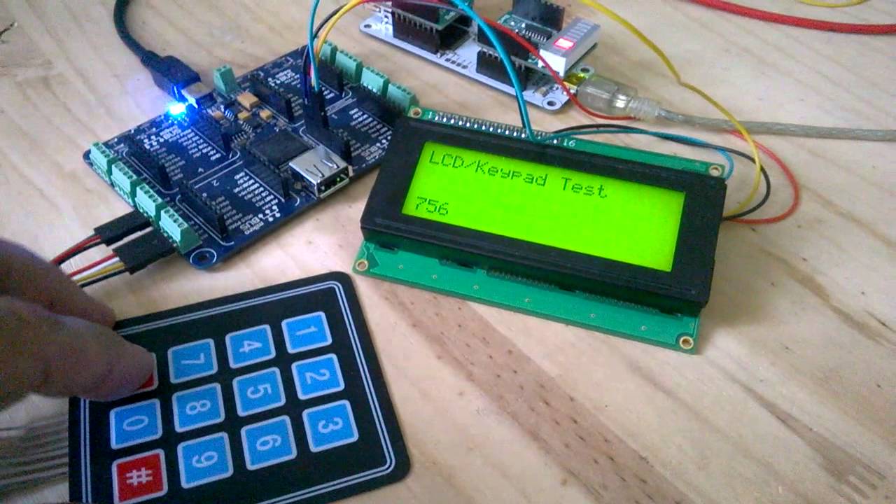 MikroBus.Net Quail with Devantech LCD03 and Keypad 4x3 - YouTube