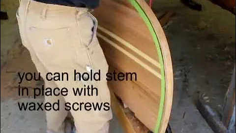 Installing outside stem on a wooden canoe
