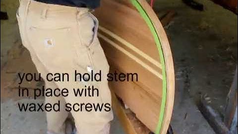Installing outside stem on a wooden canoe