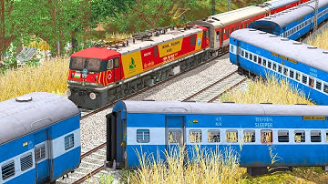 TRAINS CROSSING ACCIDENT SITE | BUMPY RAILROAD | RAILWORKS 3 INDIAN TRAIN SIMULATOR | NTG GAMING