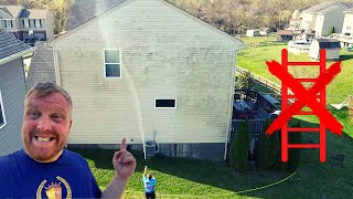 Pressure Washing House From The GROUND! No Ladders!