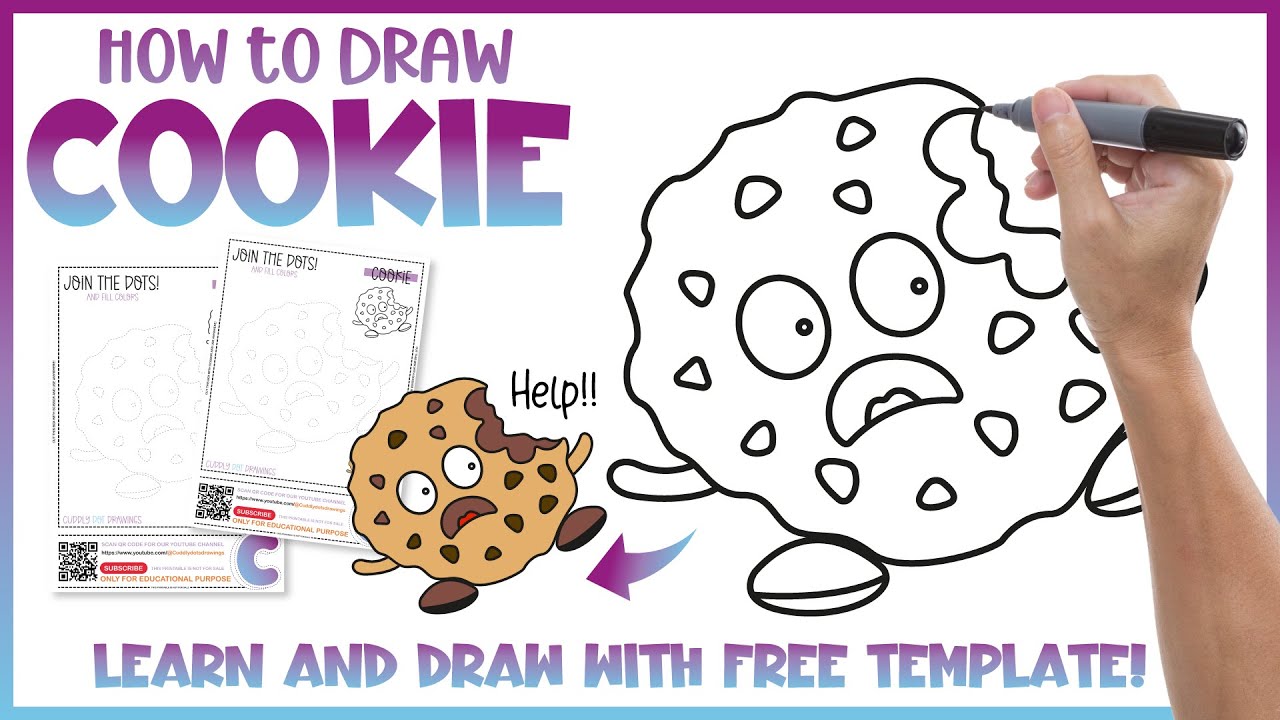 How to Draw a Cookie Cookie Drawing Free Dot to Dot / Connect the