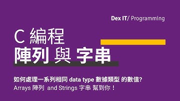 【C 編程】 Array 陣列 與 Strings 字串 教學 (中文字幕) (可調節速度)