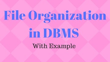 File Organization in DBMS with Example