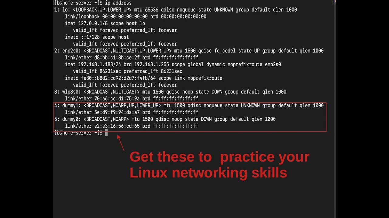 Create a Dummy Interface Linux Networking YouTube