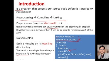 Preprocessor Directives and Pre processor Operator Part 1