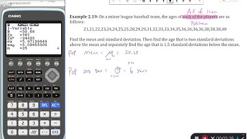 Calculating the population mean and standard deviation using the Casio fx-CG50
