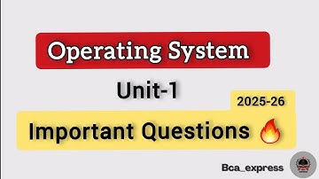 operating system important questions | unit -1