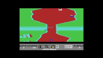 River Raid, Commodore 64 version, gameplay. Run on the Vice emulator.