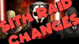 UPDATE Sith Raid Changes star wars galaxy of heroes swgoh