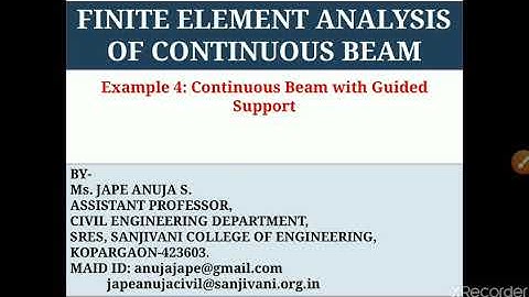 Finite Element Method for Continuous Beam(Lecture8)