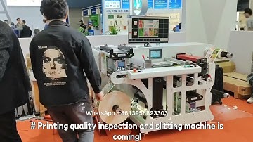 100% Label printing quality inspection machine with slitting