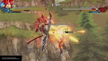 Dbxv2 -Ssj4 Gogeta vs ssj God Goku (what if battle)