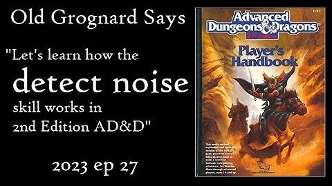 AD&D 2nd Edition Thieving Skills: Detect Noise and Listening