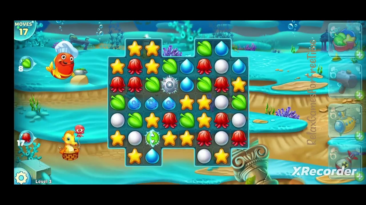 Reef Rescue: Match 3 Adventure - Levels 1-3 gameplay match puzzle design fish aquarium building game