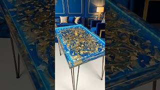 Glowing Epoxy Resin Table Diy Satisfying Blue & D Pour