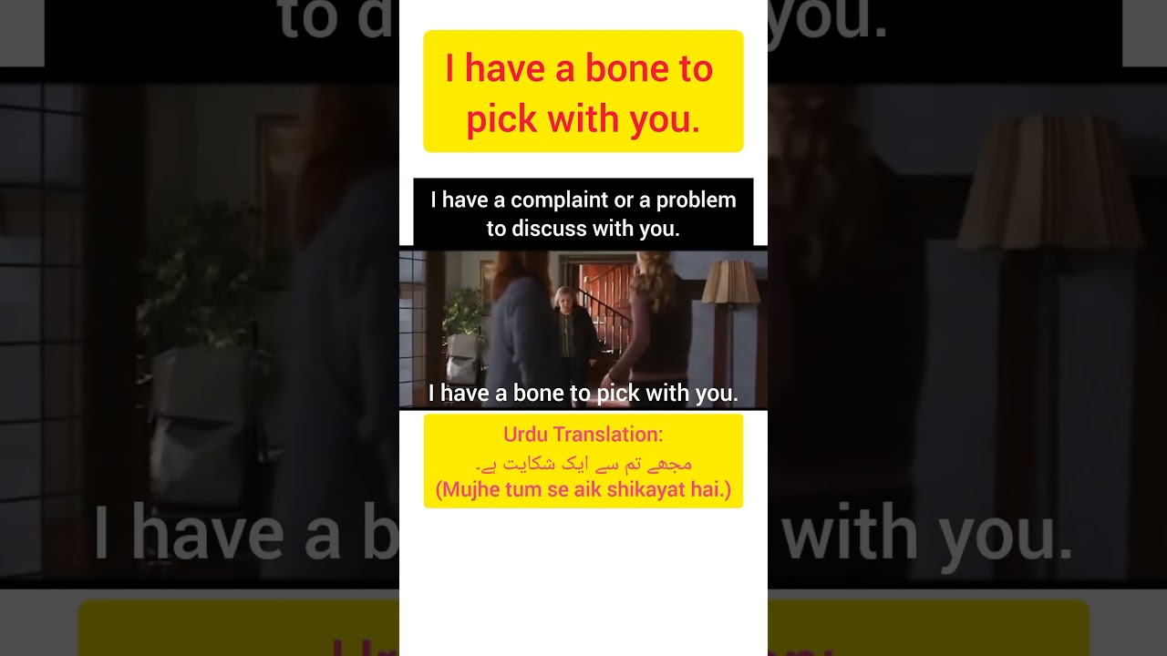 I have a bone to pick with you. learn idioms with Urdu meanings.