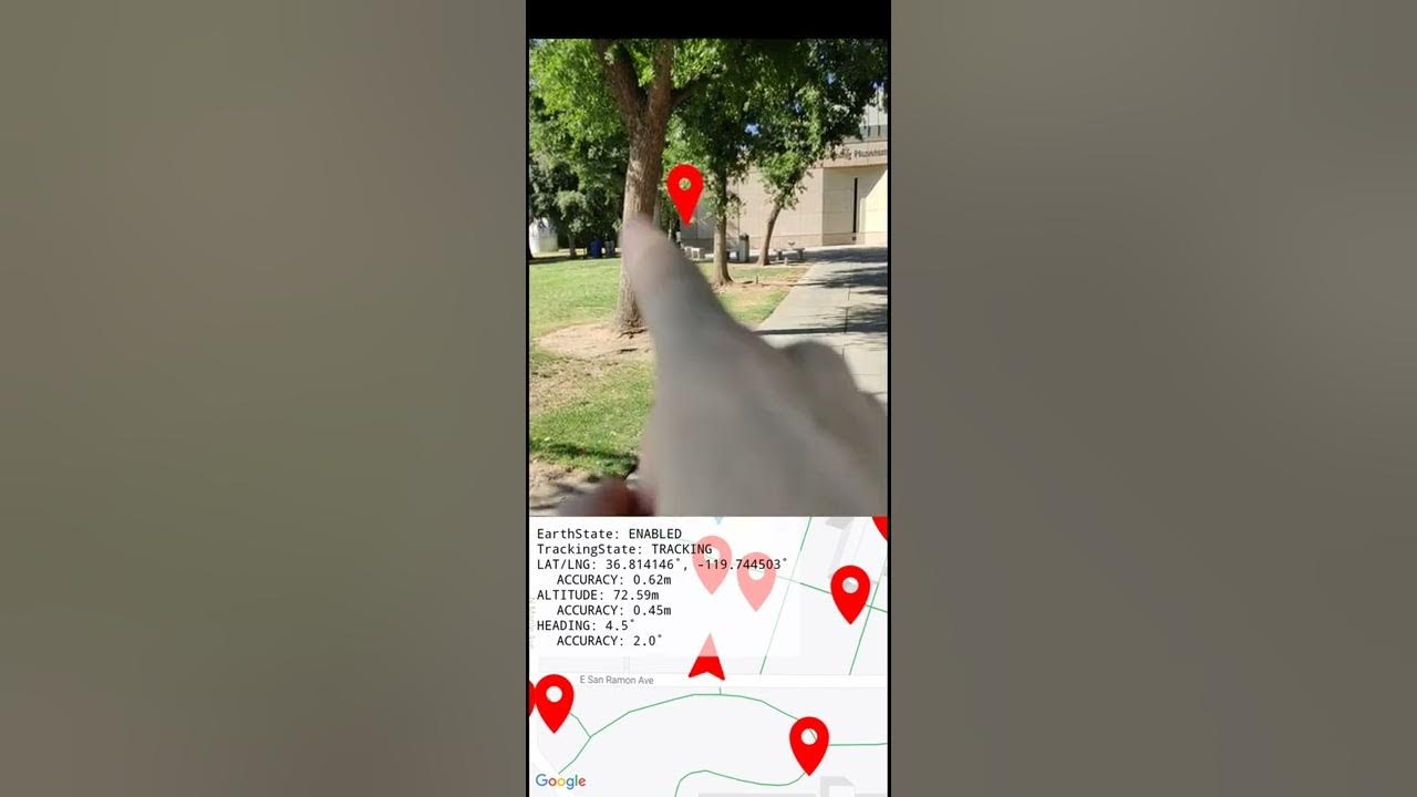 Recycling Trash cans at Fresno State campus, Geospatial AR tech demo 2