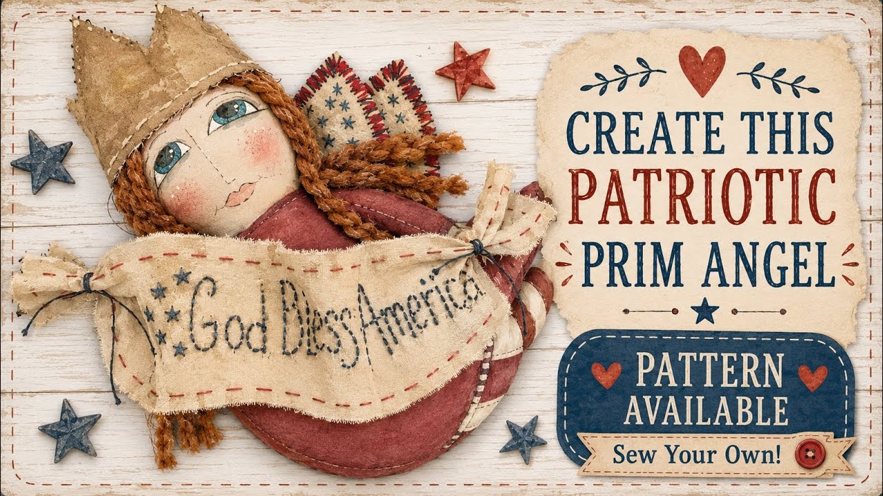 DIY Patriotic Prim Angel | Handmade Doll with Aged Look & Liberty 
