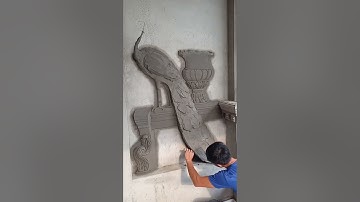 hướng dẫn các bước để có một bức phù điêu chim công đẹp từ xi măng và cát