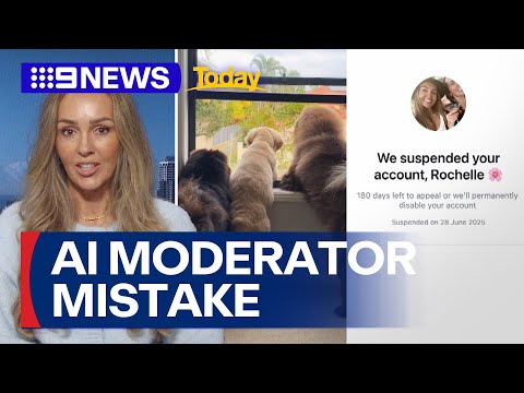 Business owner loses thousands over AI moderator's 'child exploitation' mistake | 9 News Australia
