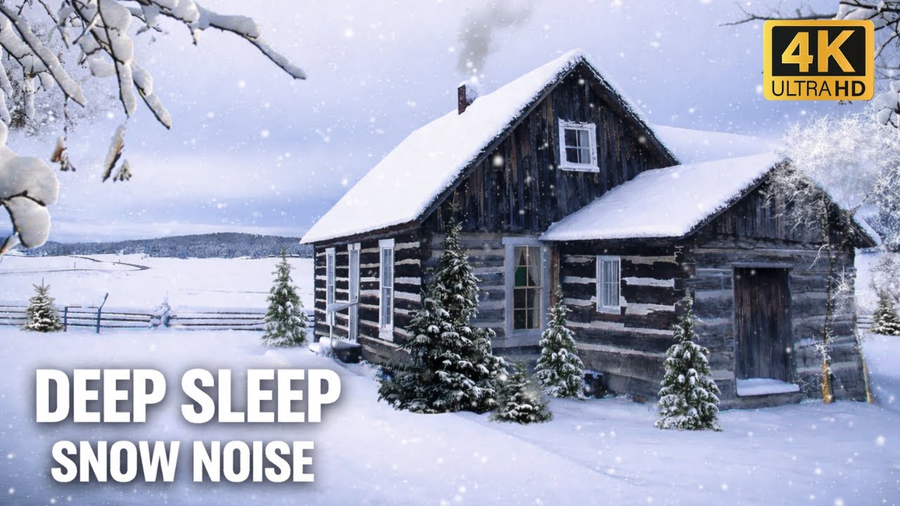 Snowfall White Noise ❄️ Deep Sleep, Relax, Focus | Winter Snow Sounds