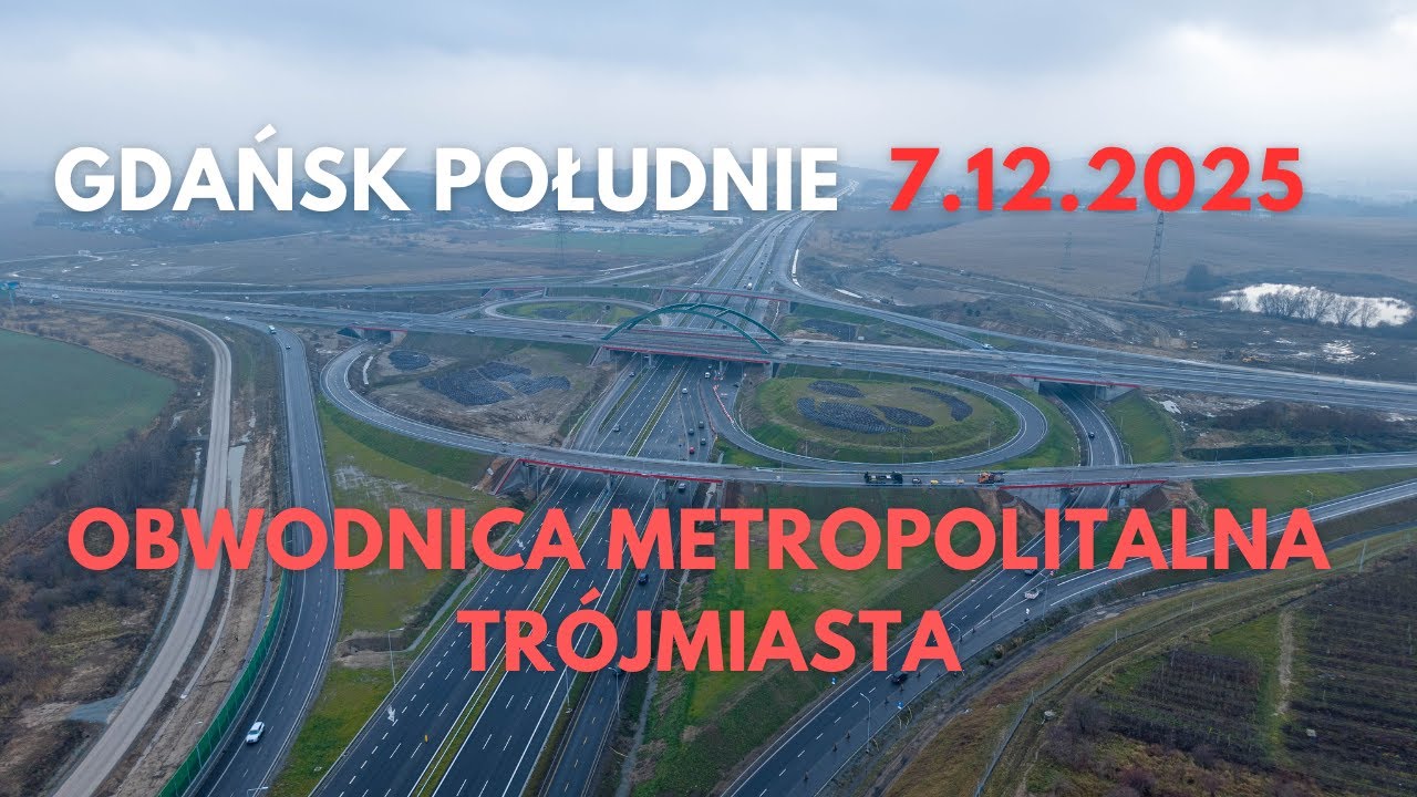 Obwodnica Metropolitalna Trójmiasta - Gdańsk Południe 07.12.2025 | 4K | Dji Air3s | dron