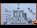 How to Draw a Room in 1-Point Perspective step by steps