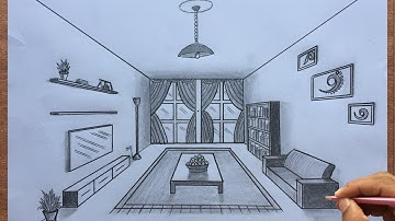 How to Draw a Room in 1-Point Perspective step by steps
