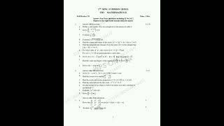 MATHMATICS-2 QUESTION PAPER 2025 #questionpaper 1st YEAR 2nd Semester