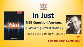 In Just by E.E. Cummings | -summary in Nepali | BBA/BBS/BBM 2ND SEM English (Voices)