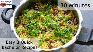 Chicken Biriyani Recipe - How To Make EASY Chicken Biriyani In Pressure Cooker - Bachelor Recipes