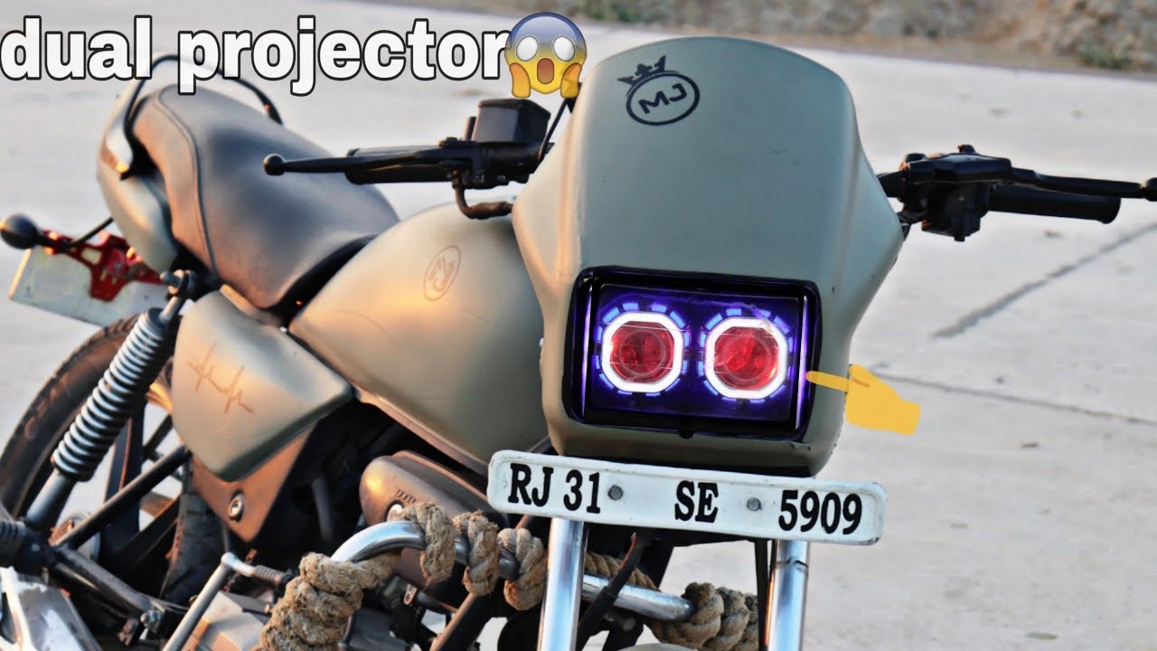 how to install dual led projectors in splendor + & all bikes - YouTube