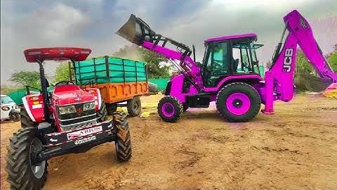 JCB 3dx Backhoe Loading Mud in Mahindra 475 JCB Miti khudai JCB video JCB khudai work #jcb #jcb3dx