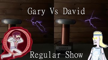 One Tesla Coil- Regular Show "Gary vs David Synthesizer Duel"